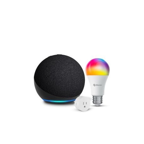 Alexa ECHO DOT 5a Gen negra más foco Wi-Fi y contacto Wi-Fi (ECHO DOT 5 GEN NE / SHOME-100 / SHOME-120)