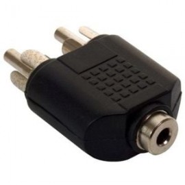 Adaptador de 2 plugs RCA a jack 3,5 mm, estéreo