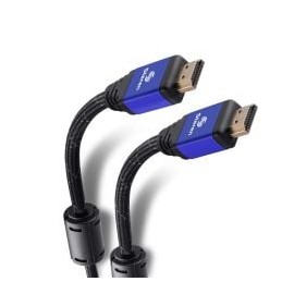 Cable HDMI 4K con filtros de ferrita y cable tipo cordón, de 90 cm