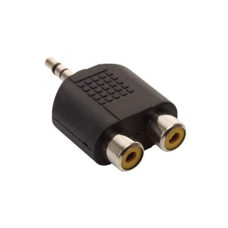 Adaptador de plug 3,5 mm a 2 jacks RCA, estéreo